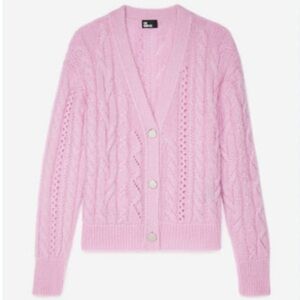 THE KOOPLES Pink cable-knit wool-blend cardigan